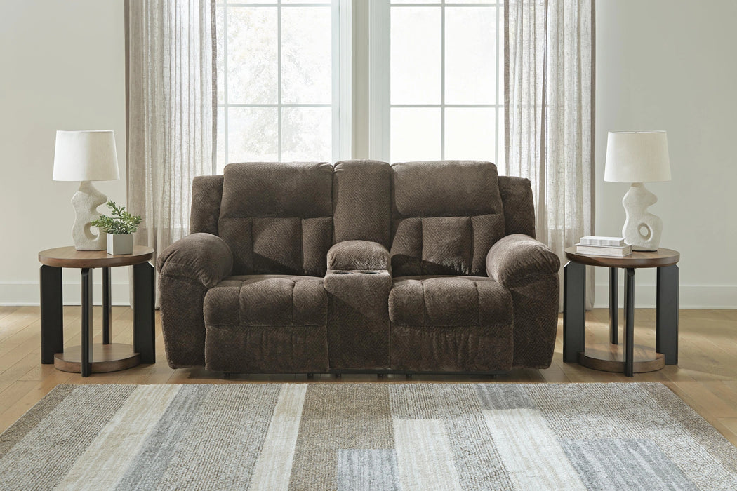 Frohn Reclining Loveseat with Console - Dream Home Furniture & Mattress (Waite Park, MN)