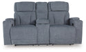 Studio Cave Power Reclining Loveseat with Console - Dream Home Furniture & Mattress (Waite Park, MN)