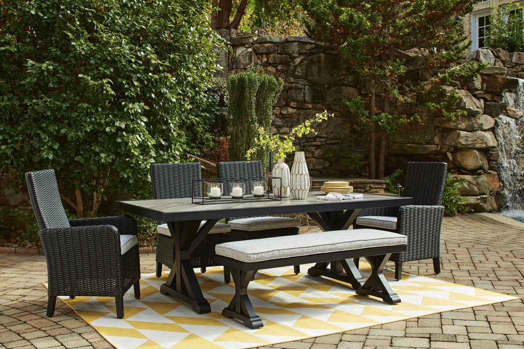 Beachcroft Outdoor Bench with Cushion - Dream Home Furniture & Mattress (Waite Park, MN)