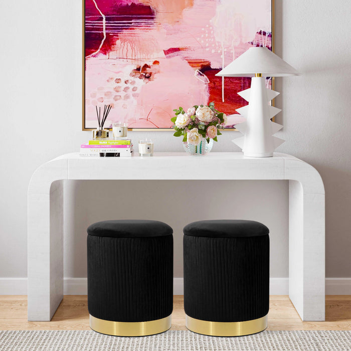 Zoe Cream Storage Ottoman