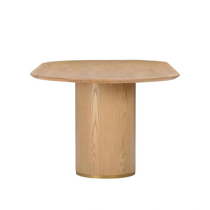 Brandy 95" Natural Ash Wood Oval Dining Table