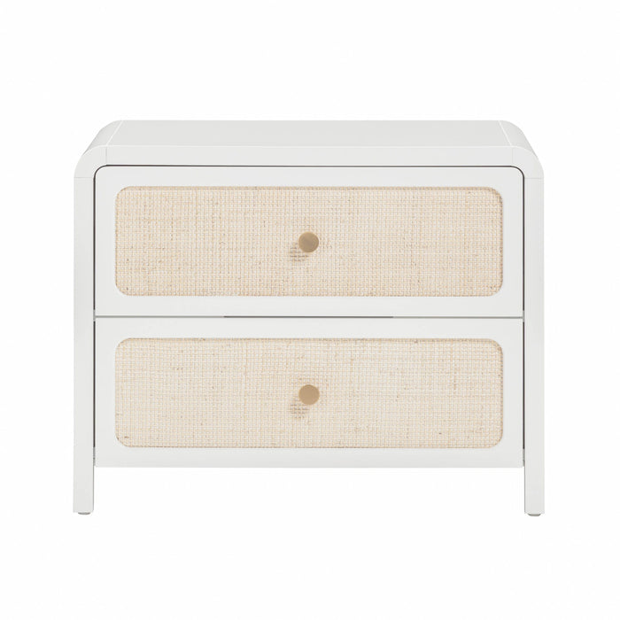Patty 28" Rattan 2 Drawer Nightstand