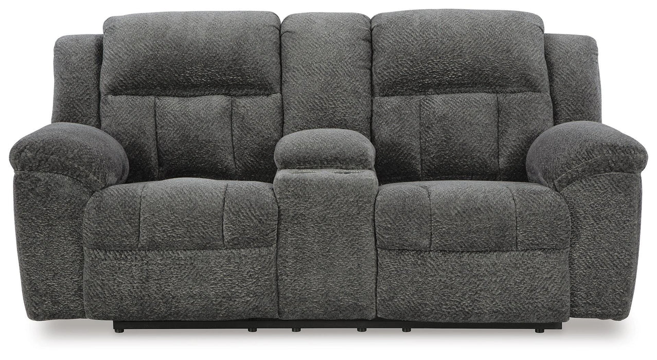 Frohn Reclining Loveseat with Console - Dream Home Furniture & Mattress (Waite Park, MN)