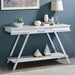TITUS Sofa Table, White/Chrome - Dream Home Furniture & Mattress (Waite Park, MN)