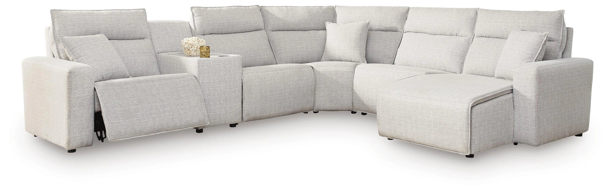 Modmax II Power Reclining Sectional with Chaise and Console - Dream Home Furniture & Mattress (Waite Park, MN)