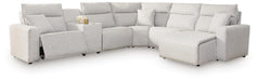 Modmax II Power Reclining Sectional with Chaise and Console - Dream Home Furniture & Mattress (Waite Park, MN)