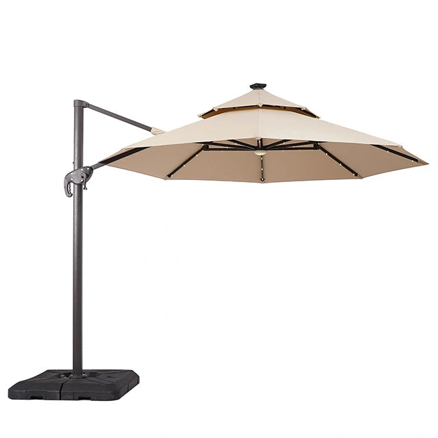 Nuti 10 Ft Round Umbrella w/ LED Light + 37" Large Base - Dream Home Furniture & Mattress (Waite Park, MN)