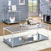 Ludvig Chrome/Clear Coffee Table - Dream Home Furniture & Mattress (Waite Park, MN)
