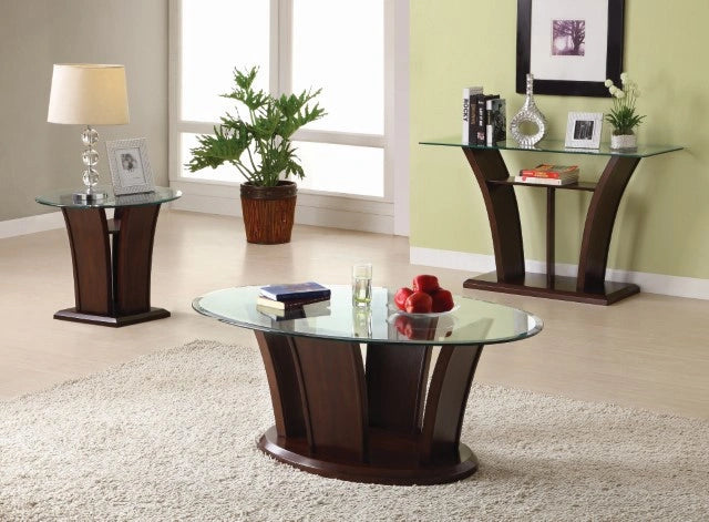 MANHATTAN IV Brown Cherry Coffee Table, Brown Cherry - Dream Home Furniture & Mattress (Waite Park, MN)