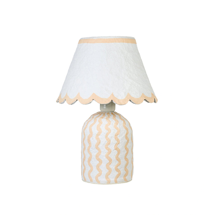 Blum Scalloped Cotton Mache Table Lamp