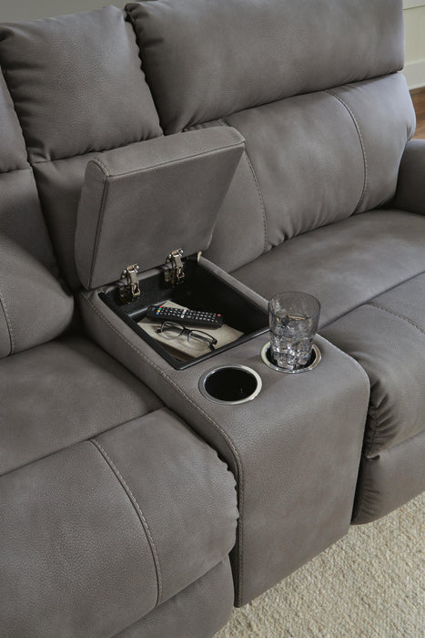 Next-Gen DuraPella Power Reclining Sectional Loveseat with Console - Dream Home Furniture & Mattress (Waite Park, MN)