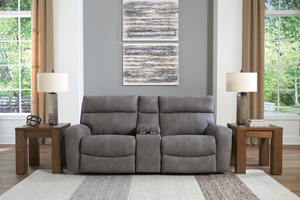 Next-Gen DuraPella Power Reclining Sectional Loveseat with Console - Dream Home Furniture & Mattress (Waite Park, MN)