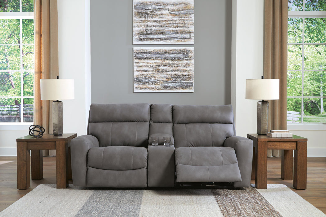 Next-Gen DuraPella Power Reclining Sectional Loveseat with Console - Dream Home Furniture & Mattress (Waite Park, MN)
