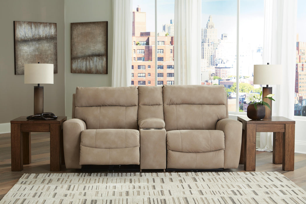 Next-Gen DuraPella Power Reclining Sectional Loveseat with Console - Dream Home Furniture & Mattress (Waite Park, MN)