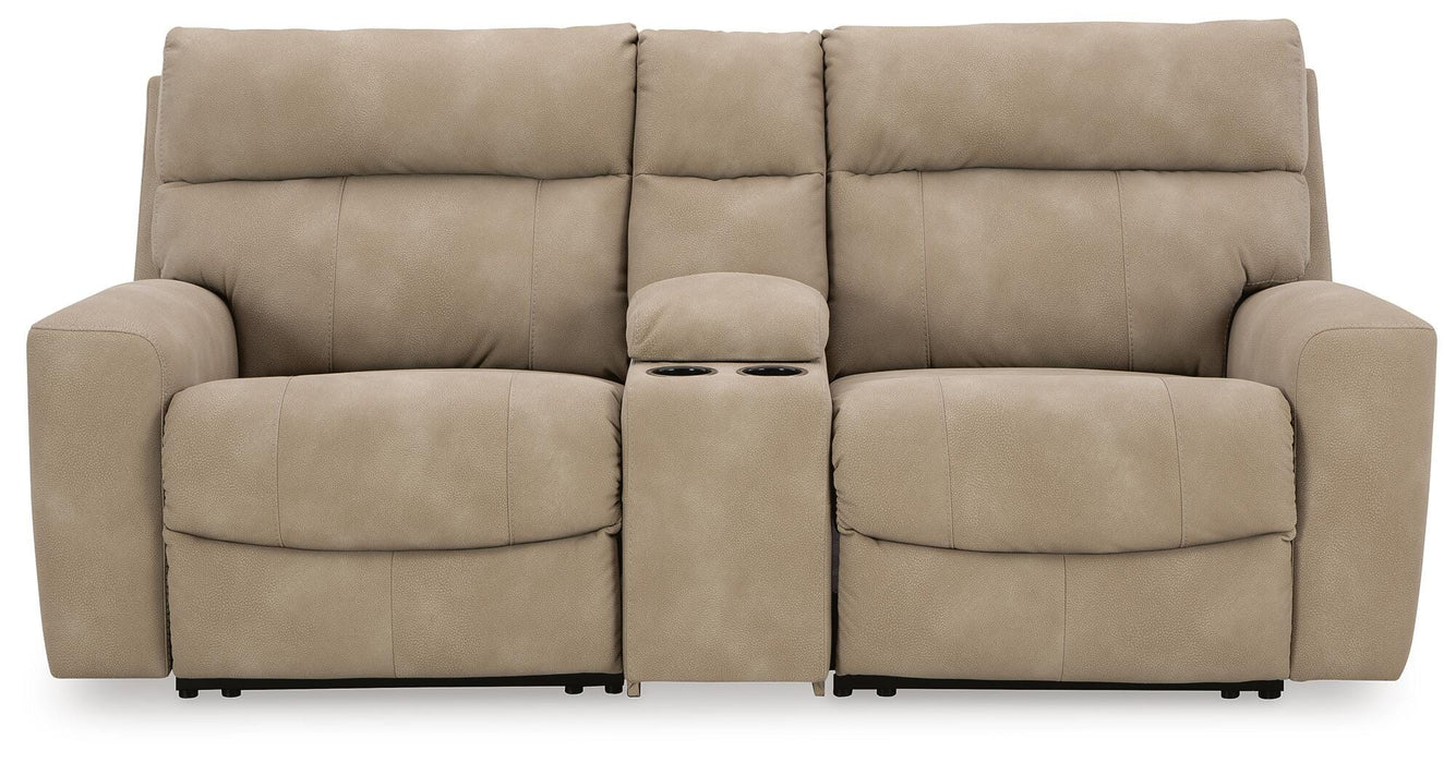 Next-Gen DuraPella Power Reclining Sectional Loveseat with Console - Dream Home Furniture & Mattress (Waite Park, MN)