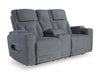 Studio Cave Power Reclining Loveseat with Console - Dream Home Furniture & Mattress (Waite Park, MN)