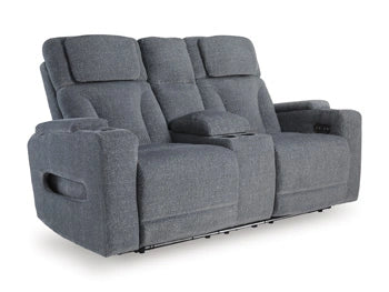Studio Cave Power Reclining Loveseat with Console - Dream Home Furniture & Mattress (Waite Park, MN)