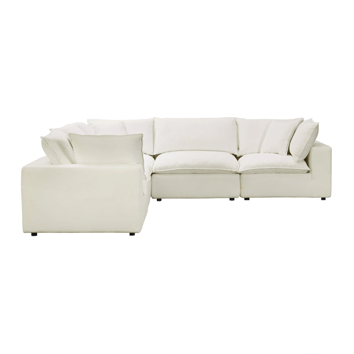 Cali 5-Piece Brown Leather Modular L-Sectional