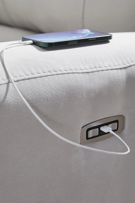 Social Pointe Power Reclining Sectional - Dream Home Furniture & Mattress (Waite Park, MN)