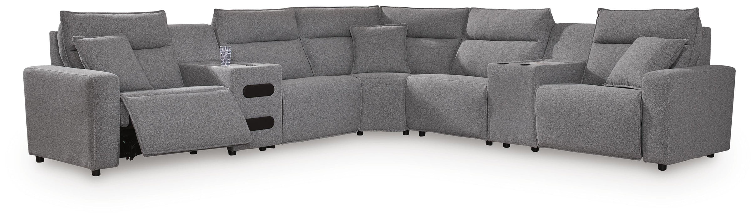 Modmax II Power Reclining Sectional with Audio Consoles - Dream Home Furniture & Mattress (Waite Park, MN)