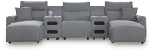 Modmax II Power Reclining Sectional with Chaise and Audio Consoles - Dream Home Furniture & Mattress (Waite Park, MN)