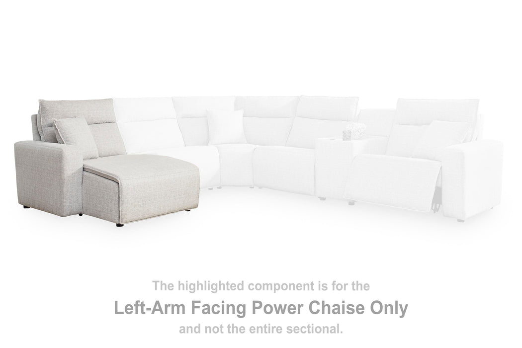 Modmax II Power Reclining Sectional with Chaise and Audio Consoles - Dream Home Furniture & Mattress (Waite Park, MN)