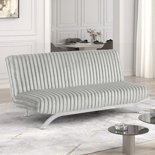 Villeneuve Futon Sofa Bed Black, Pink, & Grey - Dream Home Furniture & Mattress (Waite Park, MN)