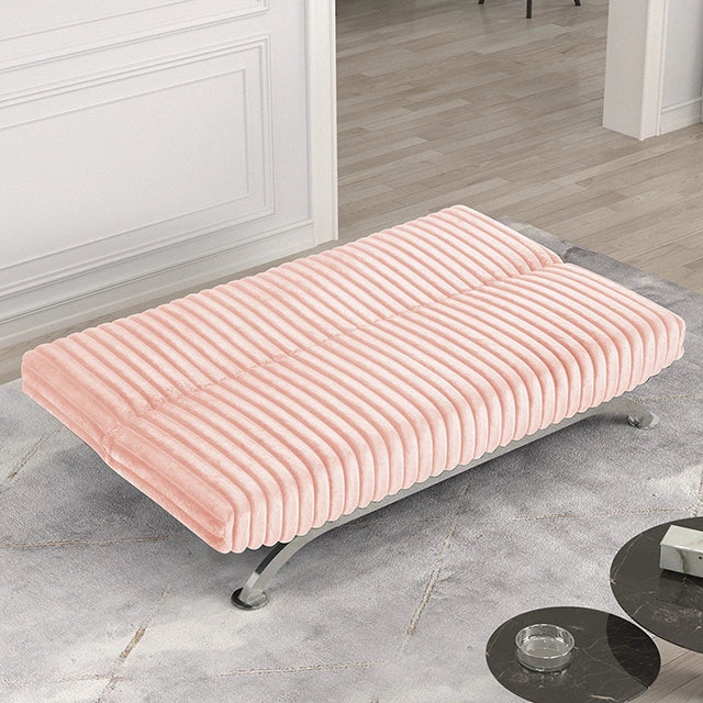 Villeneuve Futon Sofa Bed Black, Pink, & Grey - Dream Home Furniture & Mattress (Waite Park, MN)