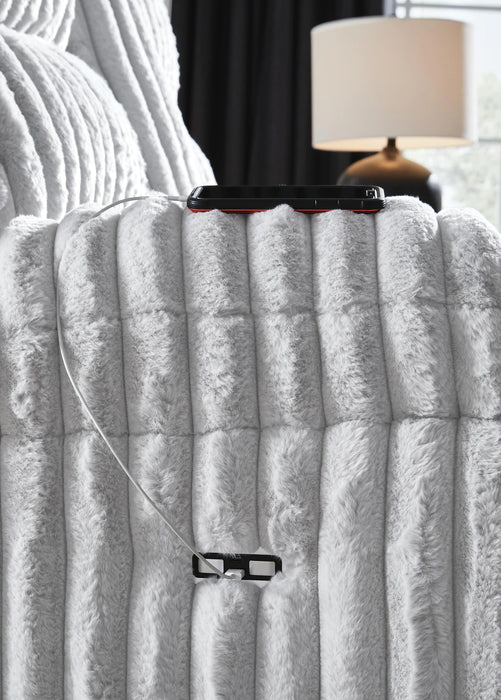 Rhines Falls Power Reclining Loveseat with Console - Dream Home Furniture & Mattress (Waite Park, MN)