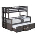 University Twin/Full Bunk Bed Grey, Walnut, & White - Dream Home Furniture & Mattress (Waite Park, MN)