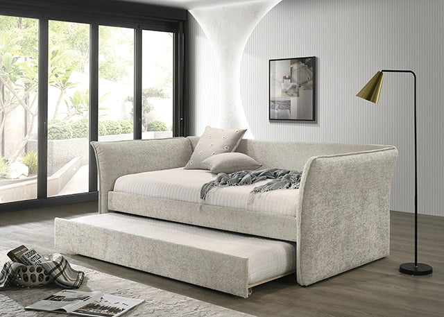 Yuri Twin Daybed w/ Trundle Beige - Dream Home Furniture & Mattress (Waite Park, MN)