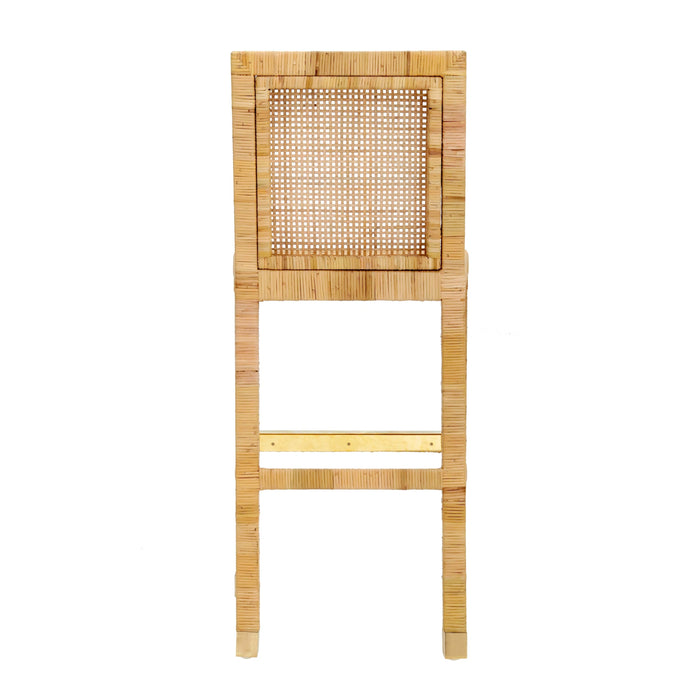 Amara Woven Rattan Performance Fabric Stool