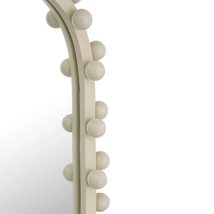 Bubbles Ivory Oval Wall Mirror (17"X31.5"-22.6"X42")