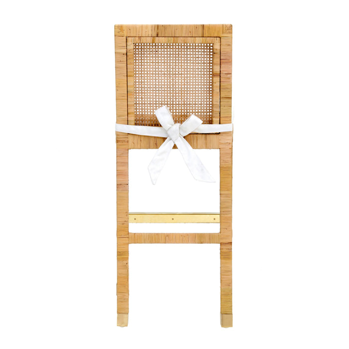 Amara Woven Rattan Performance Fabric Stool