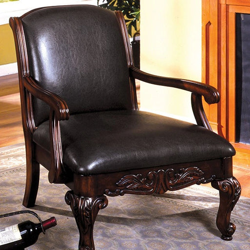 Sheffield Antique Dark Cherry Accent Chair - Dream Home Furniture & Mattress (Waite Park, MN)