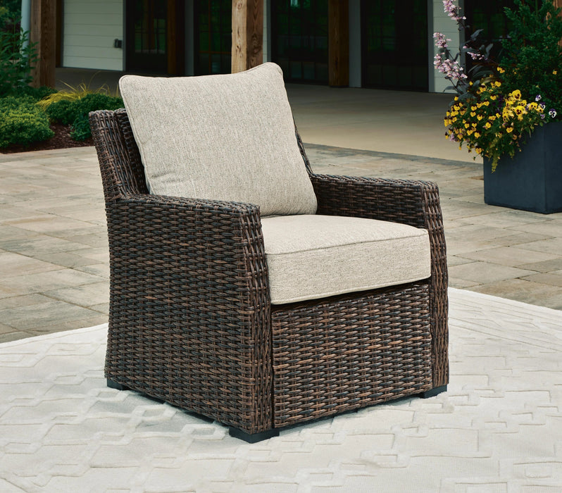 Brook Ranch Outdoor Lounge Chair with Cushion - Dream Home Furniture & Mattress (Waite Park, MN)