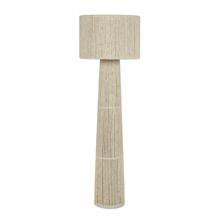 Tapered Natural Chenille Fiber Floor Lamp