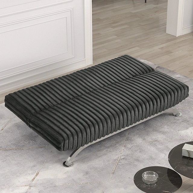 Villeneuve Futon Sofa Bed Black, Pink, & Grey - Dream Home Furniture & Mattress (Waite Park, MN)