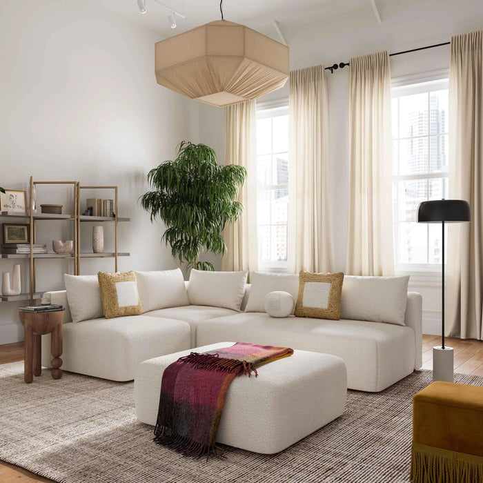 Hangover 4-Piece Cream Performance Boucle Modular Chaise Sectional