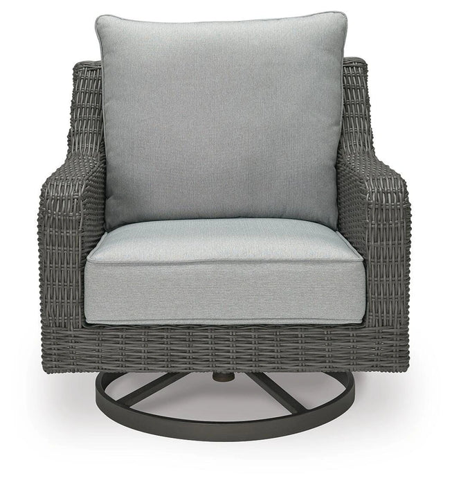 Elite Park Outdoor Swivel Lounge with Cushion - Dream Home Furniture & Mattress (Waite Park, MN)