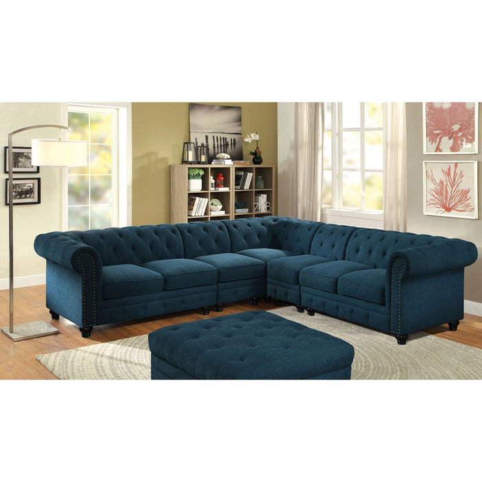 Stanford Armless Chair Teal - Dream Home Furniture & Mattress (Waite Park, MN)