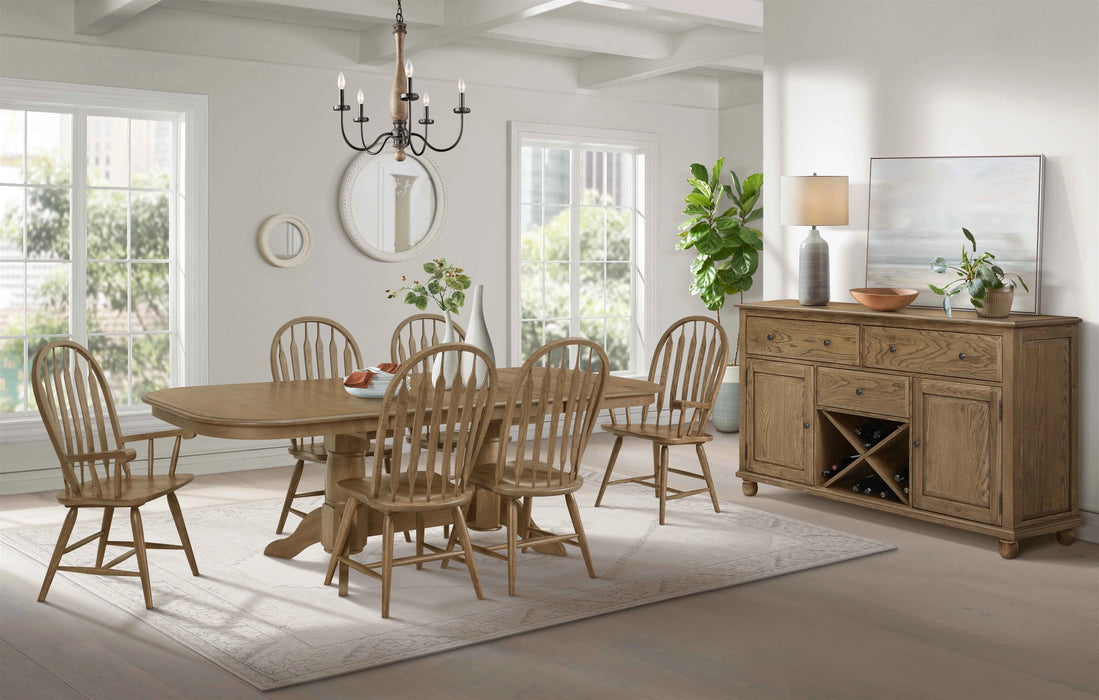 Colonial Oak Trestle Table