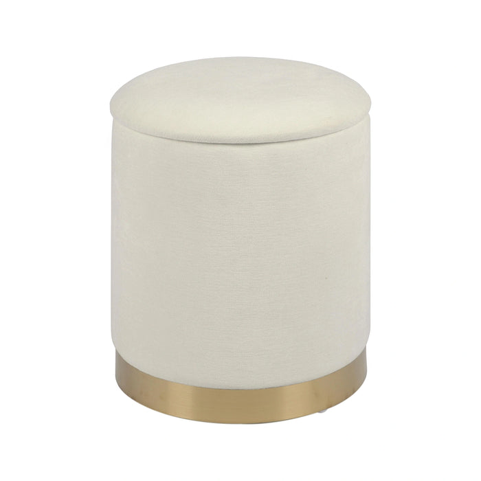 Zoe Cream Storage Ottoman
