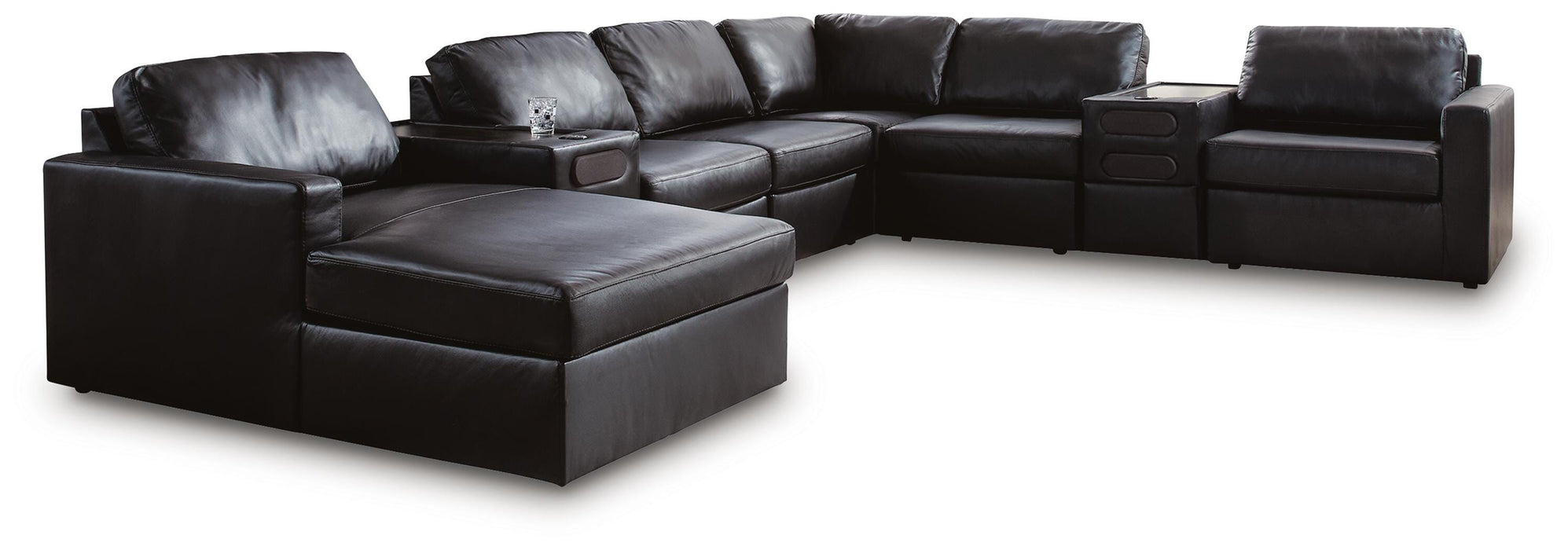 Modmax II Sectional with Chaise and Audio Consoles - Dream Home Furniture & Mattress (Waite Park, MN)
