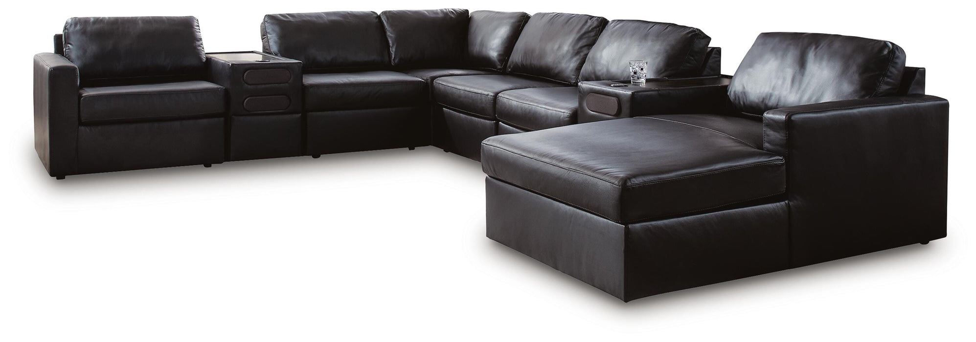 Modmax II Sectional with Chaise and Audio Consoles - Dream Home Furniture & Mattress (Waite Park, MN)