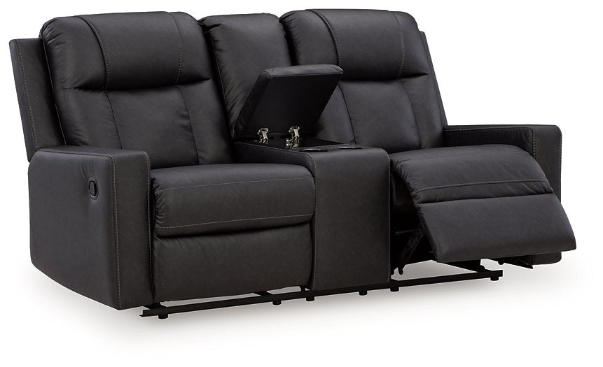 Mackmenville Reclining Loveseat with Console - Dream Home Furniture & Mattress (Waite Park, MN)