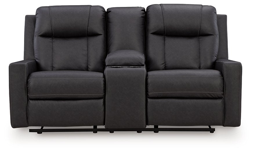 Mackmenville Reclining Loveseat with Console - Dream Home Furniture & Mattress (Waite Park, MN)