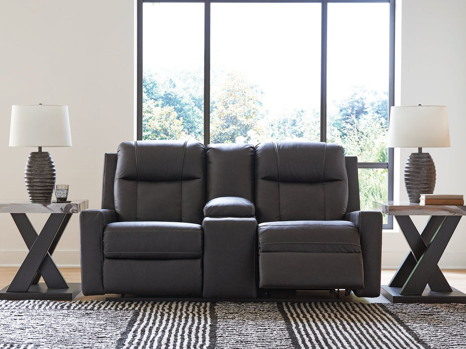 Mackmenville Reclining Loveseat with Console - Dream Home Furniture & Mattress (Waite Park, MN)