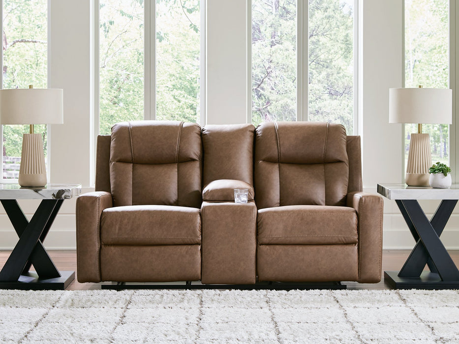 Mackmenville Reclining Loveseat with Console - Dream Home Furniture & Mattress (Waite Park, MN)