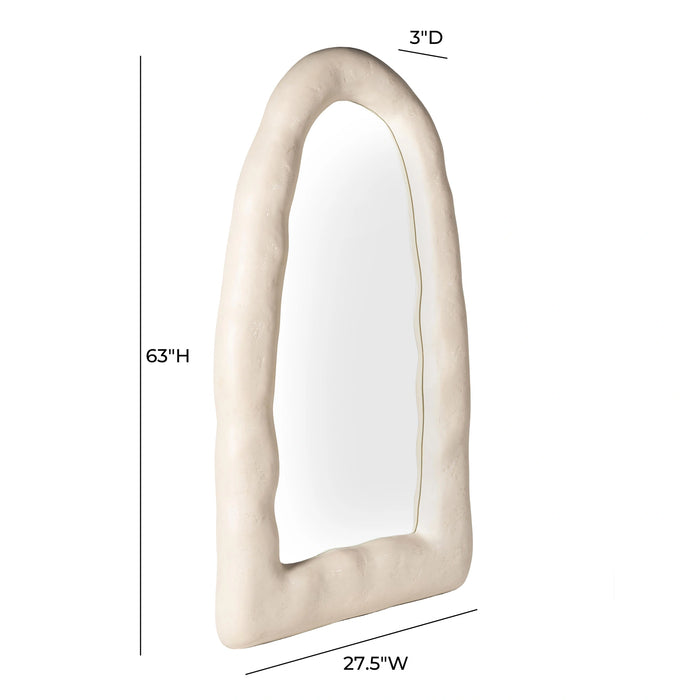 Kaia Cream Textured Floor Mirror